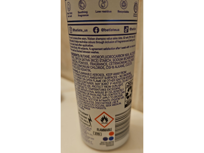 Batiste Overnight Deep Cleanse Dry Shampoo, 3.81 oz/108 g