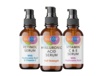 GLEOW Serum Set, Retinol + Hyaluronic Acid + Vitamin C & E, 2 fl oz/60 mL - Image 2