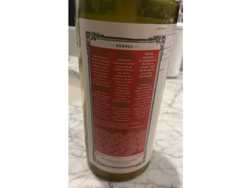 Korres Pure Greek Olive Shower Gel, Honey Pear, 33.81 fl oz/1000 mL