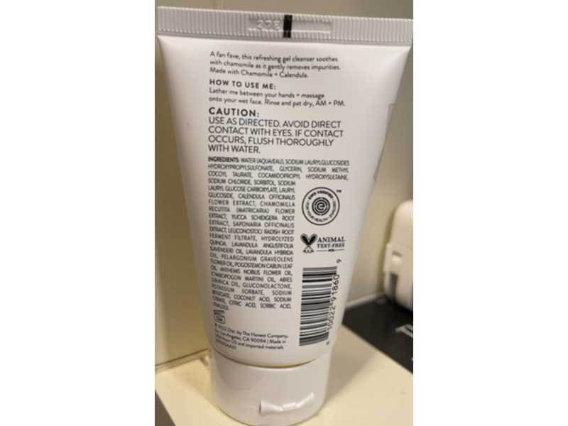 Honest Gentle Gel Cleanser, 1.5 fl oz/44 mL