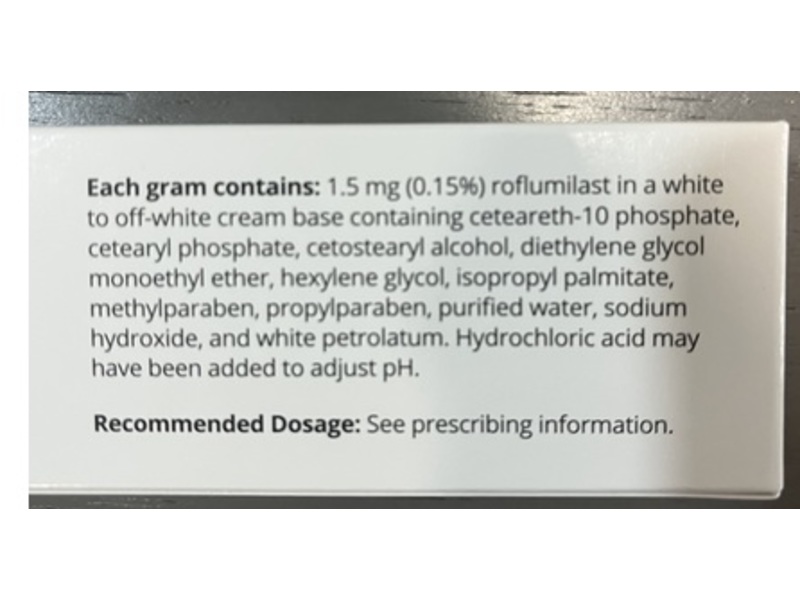 Zoryve (roflumilast) Cream, 0.15%, 60 g, Arcutis (RX)
