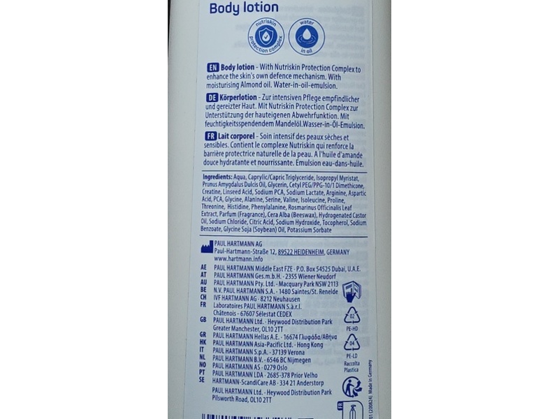 Paul Hartmann + Molicare Skin Body Lotion, 500 mL