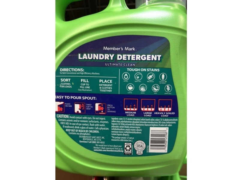 Member's Mark Liquid Laundry Detergent, Paradise Splash, 127 Loads, 196 fl oz/5.79 L