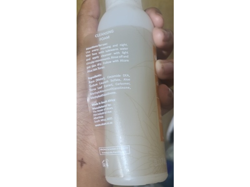 Alcare Aloe Cleansing Foam, 5.07 fl oz/150 mL