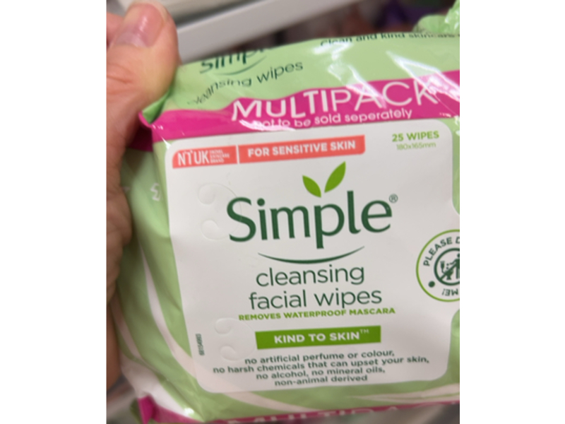 Simple Kind To Skin Cleansing Facial Wipes,25 Count