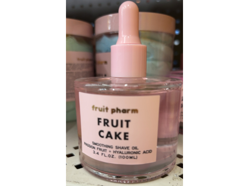 Fruit Pharm Fruit Cake Smoothing Shave Oil, Passion Fruit + Hyaluronic Acid, 3.4 fl oz/100 mL