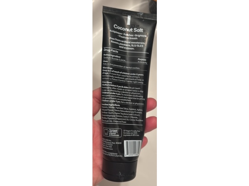 Burst Charcoal Whitening Anticavity Toothpaste, Coconut Salt, 4.7 oz/133 g
