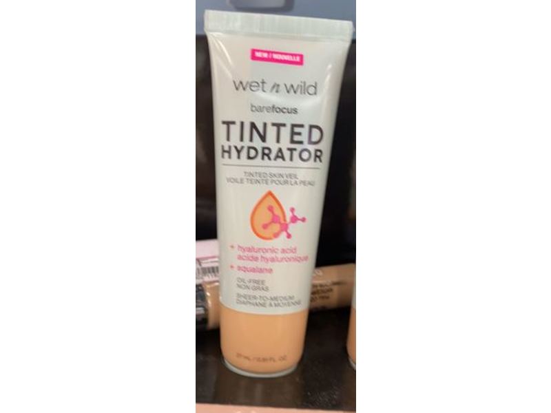 Wet n Wild, Bare Focus Tinted Hydrator Tinted Foundation Hyaluronic Acid, Medium Tan, 0.91 fl oz/27 mL