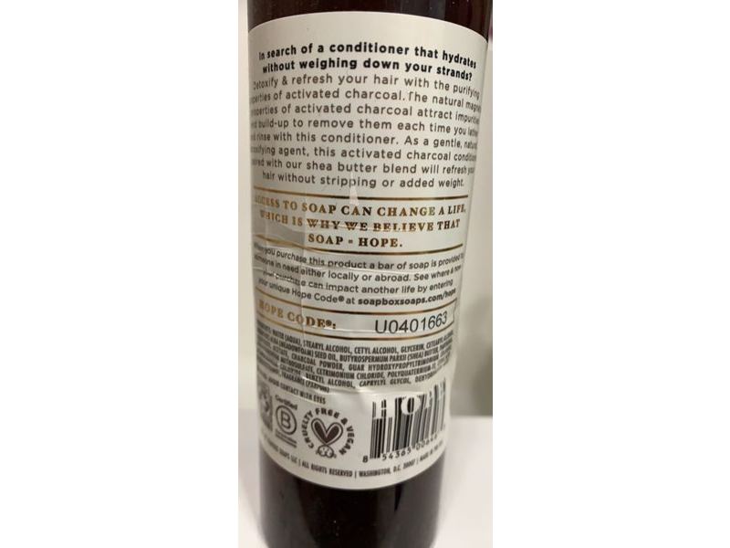 Soapbox Detoxify & Refresh Conditioner, Activated Charcoal, 16 fl oz/473 mL, Pack Of 3