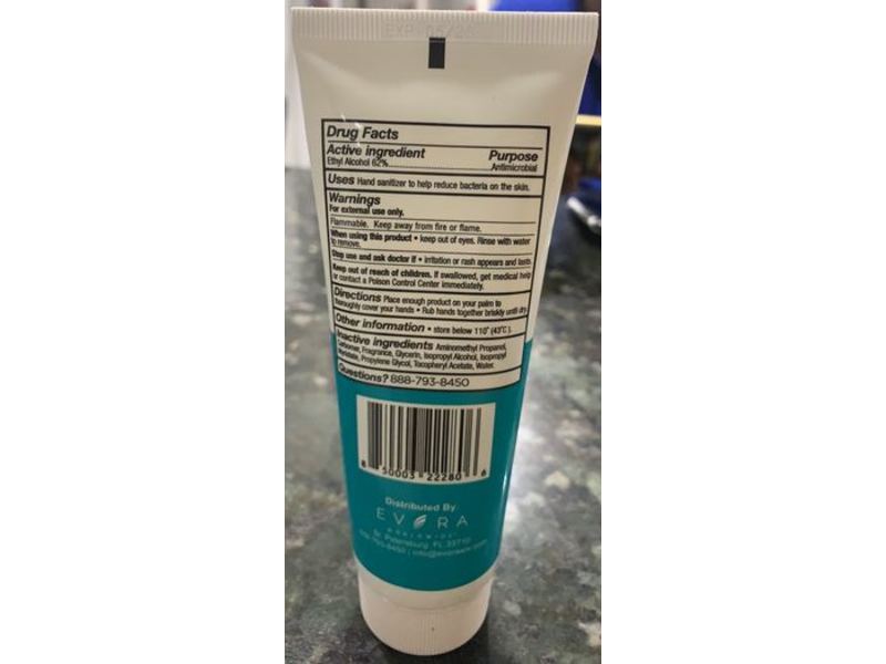 Evora Labs Hand Sanitizer, Aloe, Fast Acting Gel, 4 fl oz/118 mL, 5 Count