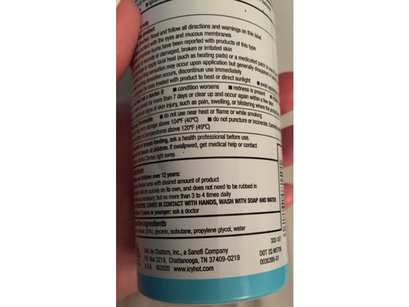 Icy Hot Pain Relief Dry Spray, 4 oz/113 g