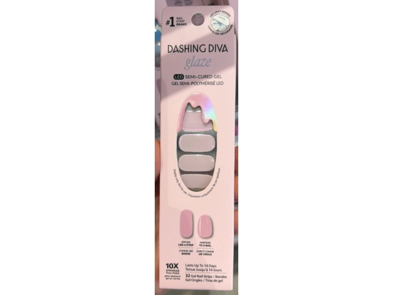 Dashing Diva Glaze LED Semi-Cured Gel, Unicorn Glaze, 32 Count