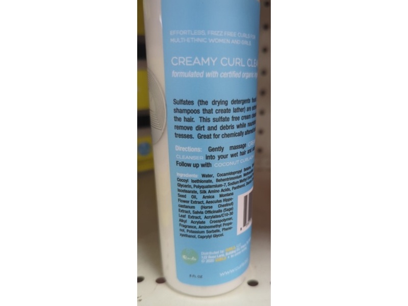 Curls Creamy Curl Cleanser Sulfate Free Shampoo, 8 fl oz/240 mL