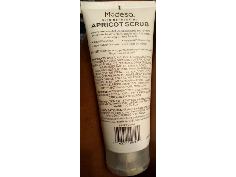 Modesa Skin Refreshing Apricot Scrub, Invigorating, Oil-Free, Sulfate Free, 6 oz/170 g