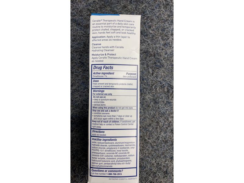 CeraVe Therapeutic Hand Cream Skin Protectant