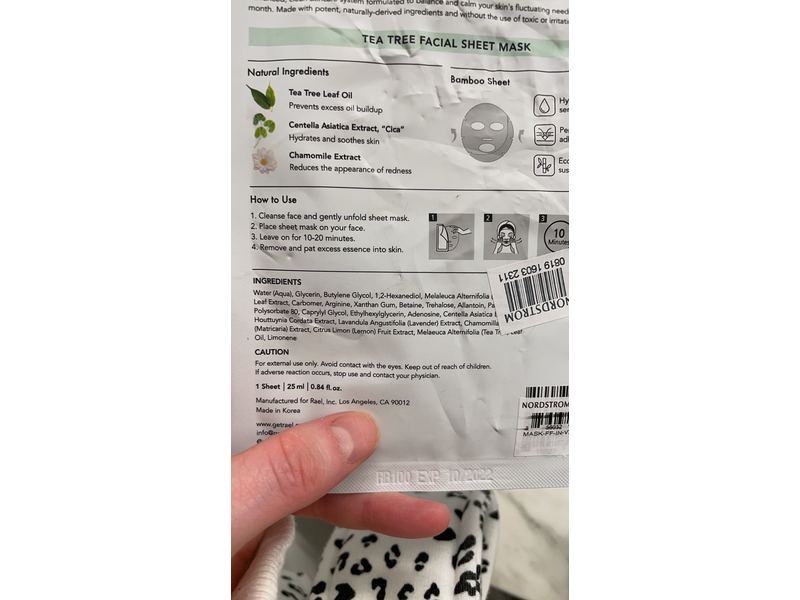 Rael Beauty Tea Tree Purify + Soothe Facial Sheet Masks