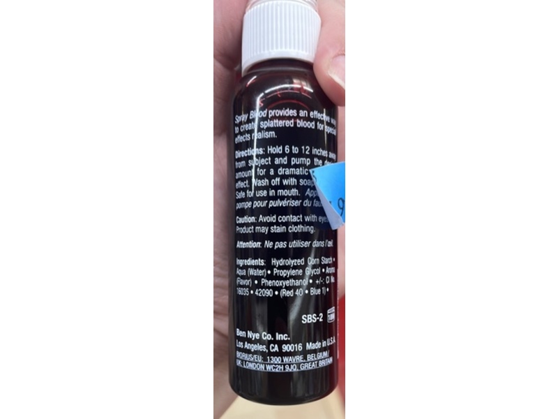Ben Nye Blood Spray, Zesty Mint, 2 fl oz/60 mL
