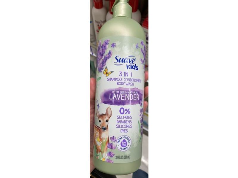Suave Kids-In-1 Shampoo Conditioner & Body Wash, Lavender, 20 fl oz