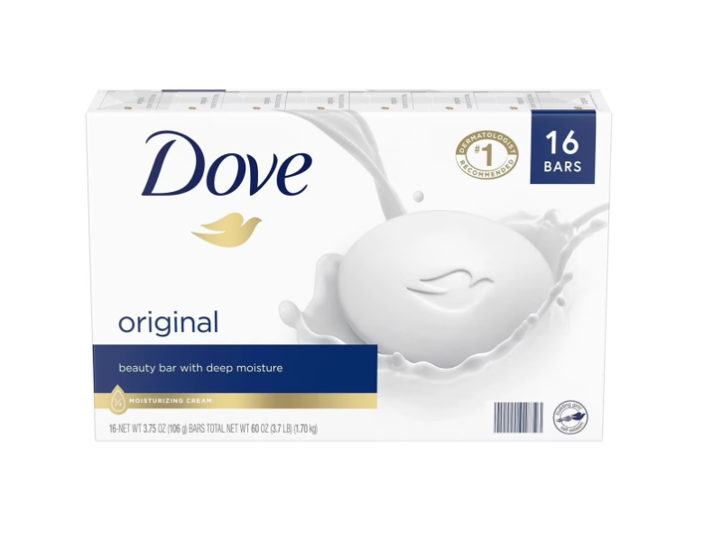 Dove Deep Moisture Beauty Bar, Original, 3.75 oz/106 g, Pack Of 16
