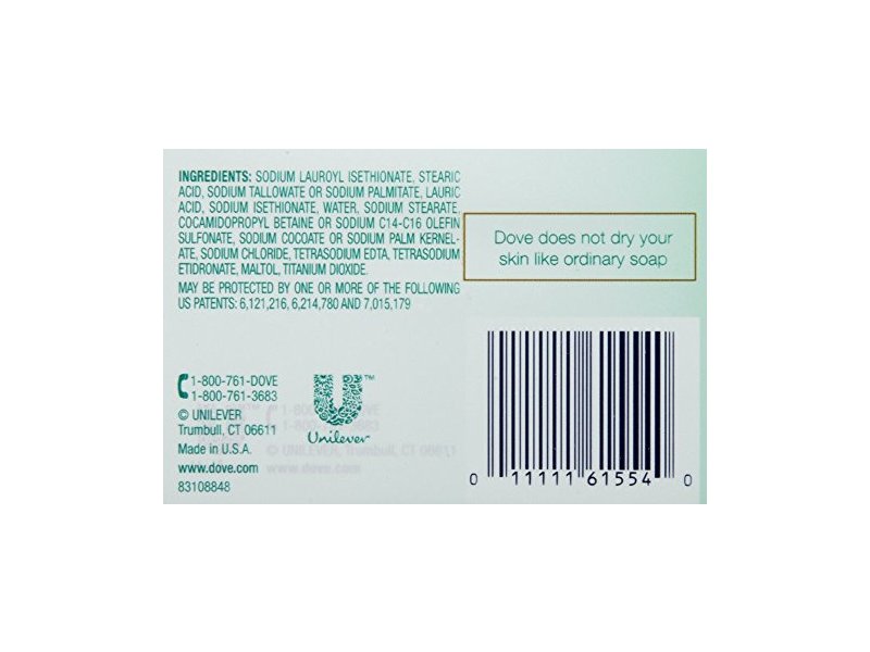 Dove Moisturizing Cream Beauty Bar , Sensitive, 3.75 oz/106 g, Count 4