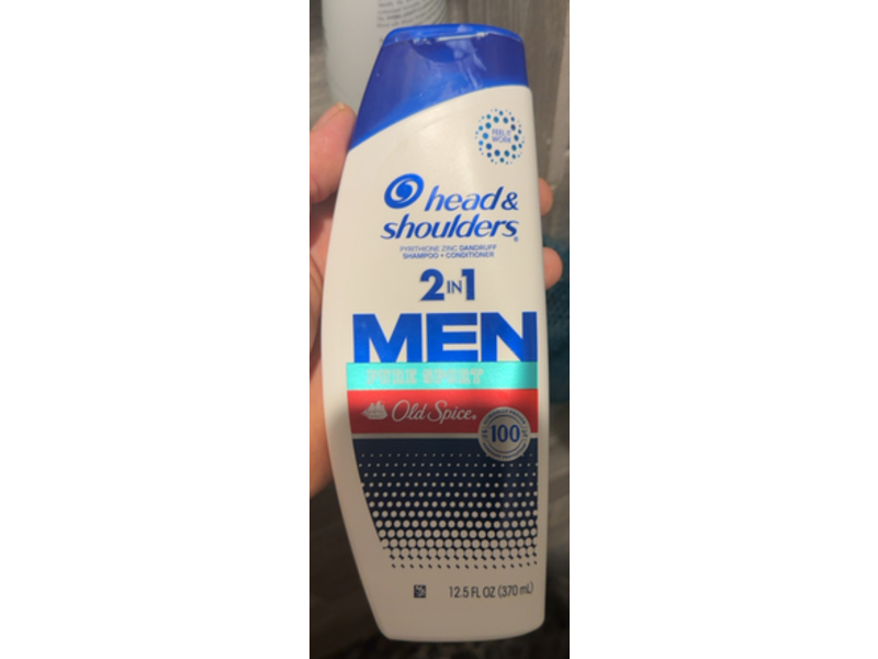 Head & Shoulders Old Spice 2 In 1 Anti-Dandruff Shampoo + Conditioner, Pure Sport, 12.5 fl oz/370 mL