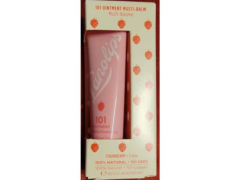 Lanolips 101 Ointment Multi-Balm, Strawberry, 0.35 oz/10 g