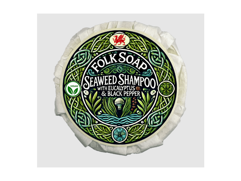 Folk Soap Seaweed Shampoo Bar, Eucalyptus & Black Pepper, 110 g