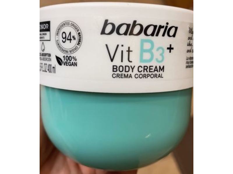 Babaria Vit B3 Body Cream, Crema Corporal, 13.5 fl oz/400 mL