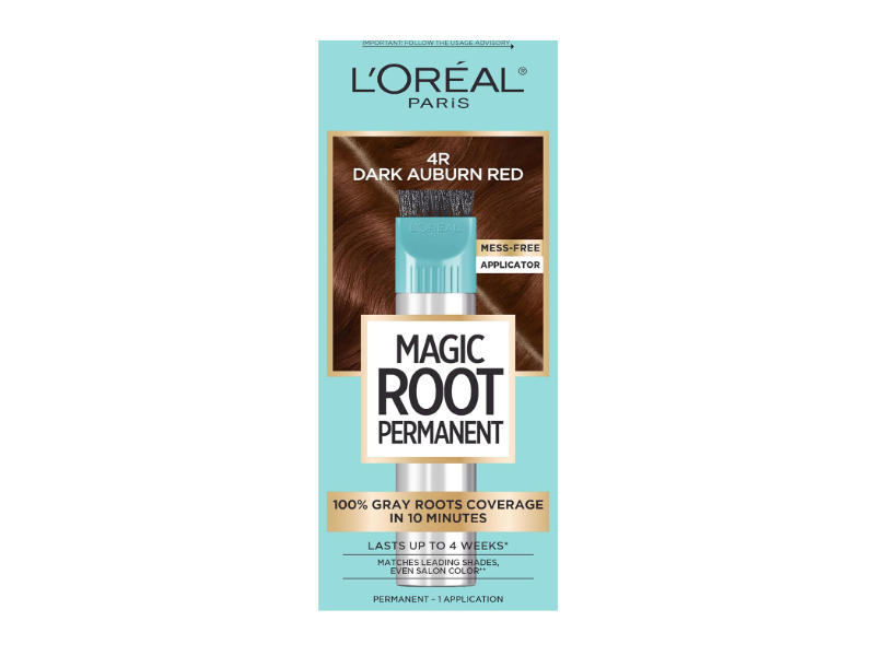 L'Oreal Paris Magic Root Permanent Hair Color Kit, 4R Dark Auburn Red, 1 Application, Pack Of 2