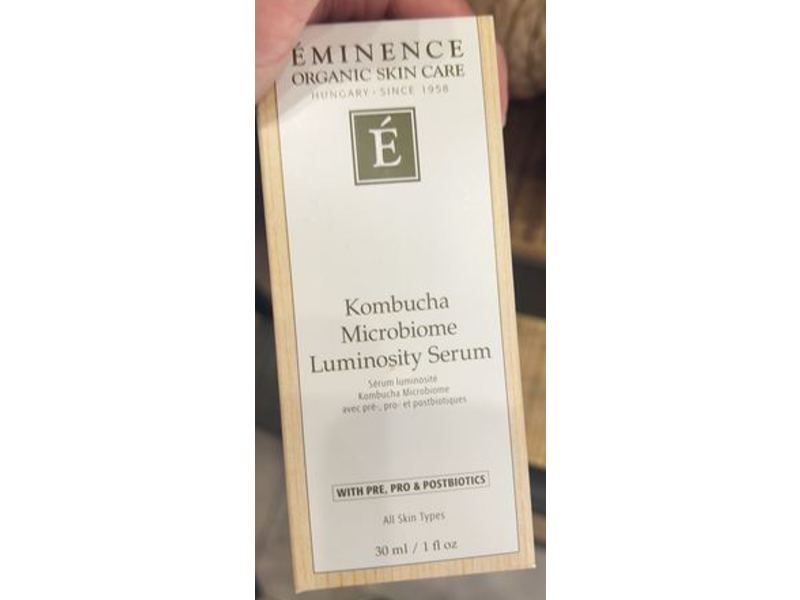 Eminence Organic Skin Care Kombucha Microbiome Luminosity Serum, Pre, Pro & Postbiotics, 1 fl oz/30 mL