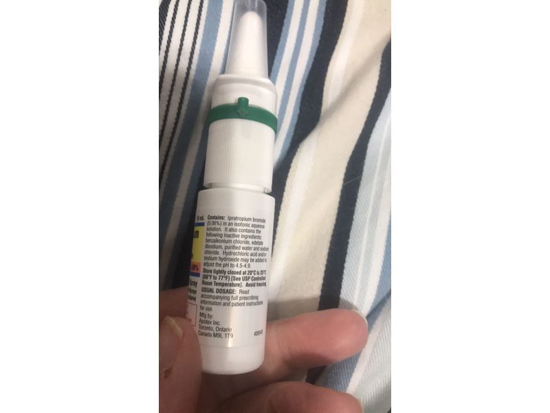 Ipratropium Bromide Nasal Solution Nasal Spray 0.03%, 15 mL, Bausch & Lomb (RX)