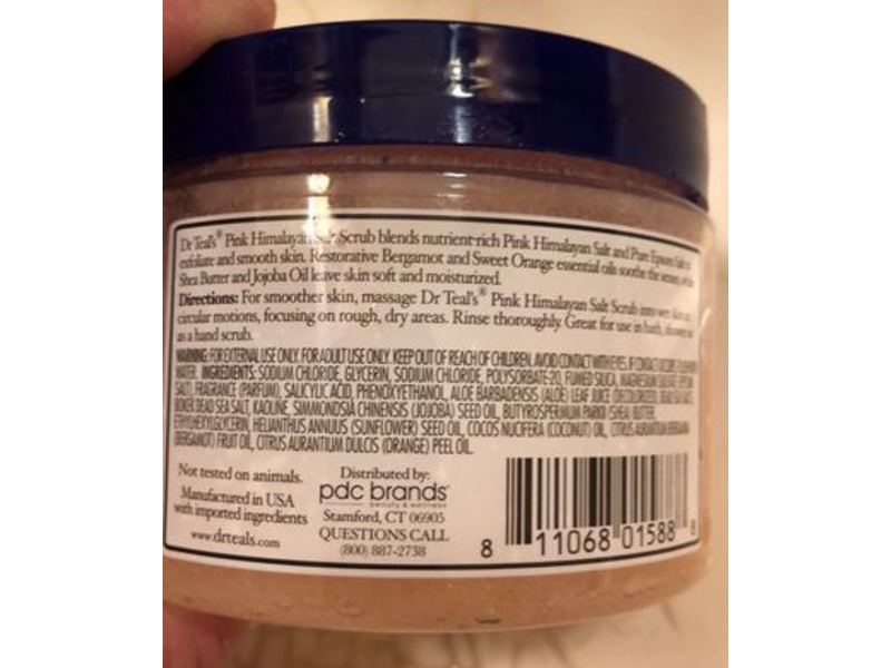 Dr Teal's Pink Himalayan Salt Scrub, Restore & Replenish, 16 oz/454 g