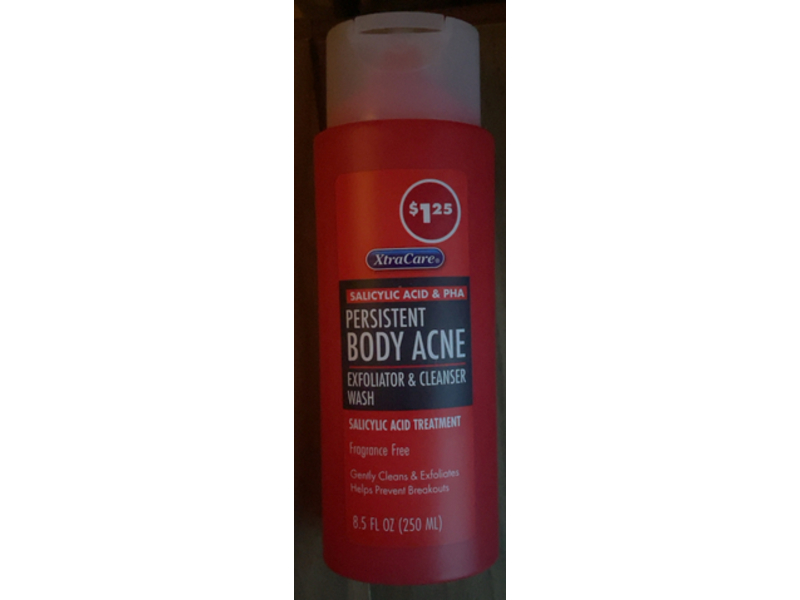 XtraCare Persistent Body Acne Exfoliator & Cleanser Wash, Salicylic Acid & Pha, 8.5 fl oz/250 mL