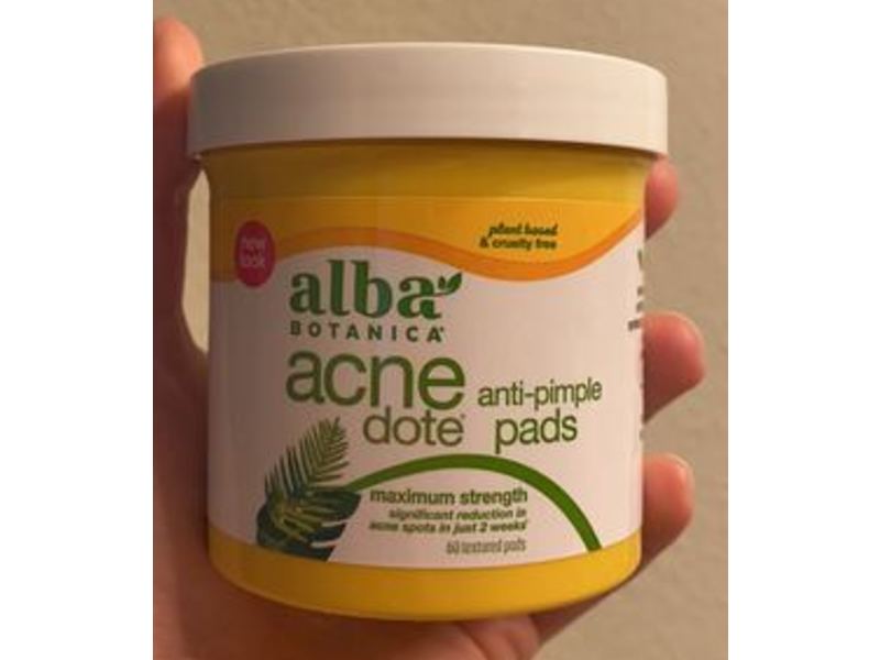 Alba Botanica Acne Dote Anti-Pimple Pads, 60 Count
