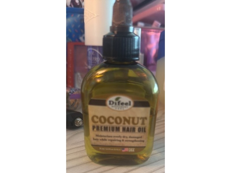 Difeel Premium Hair Oil, Coconut, 2.5 fl oz/75 mL