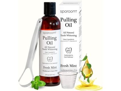 Sparoom All Natural Teeth Whitening Pulling Oil, Fresh Mint, 8 fl oz/237 mL