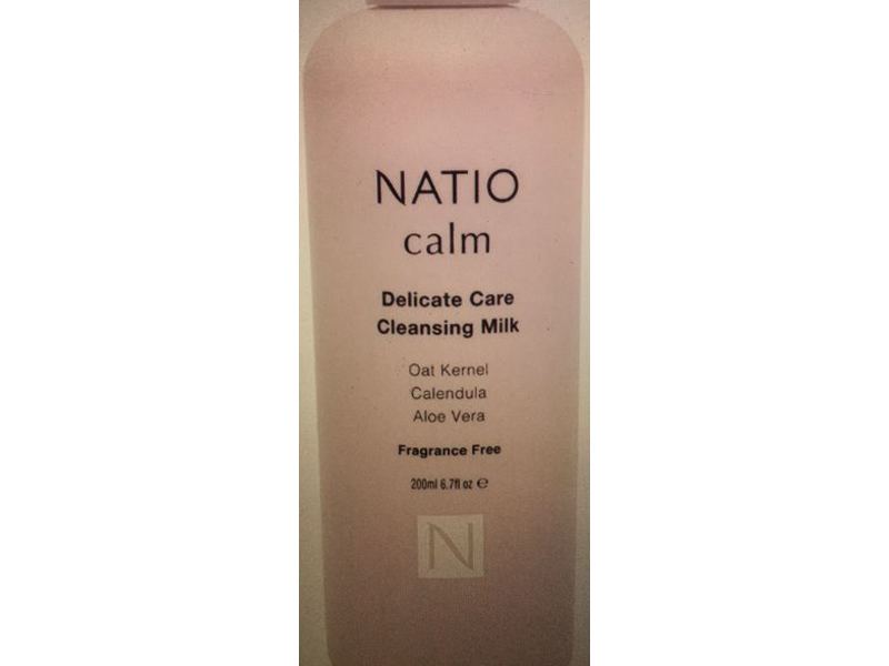 Natio Calm Delicate Care Cleansing Milk, Oat Kernel + Calendula & Aloe Vera, 6.7 fl oz/200 mL