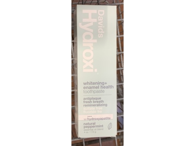Davids Hydroxi Whitening + Enamel Health Toothpaste, Natural Peppermint, 4 oz/113 g