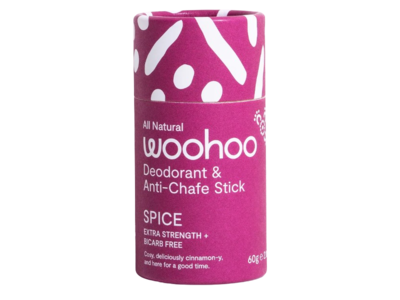 Woohoo All Natural Deodorant & Anti-Chafe Stick, Spice, 2.12 oz/60 g