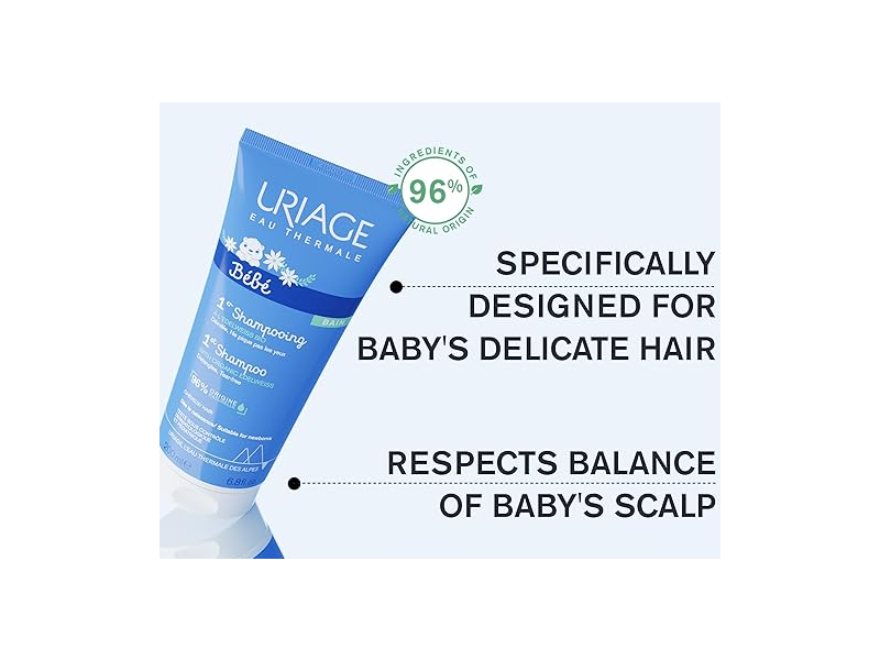 Uriage Baby 1st Shampoo, Organic Edelweiss, 6.8 fl oz/200 mL