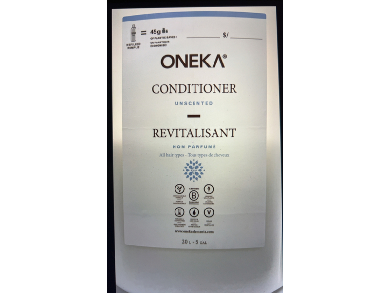 Oneka Revitalisant Non Perfum Conditioner, 20 L