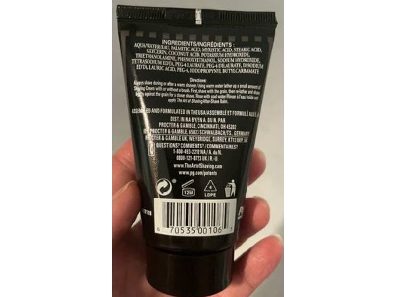 The Art of Shaving Cream For Men, Unscented, 1.5 fl oz/45 mL