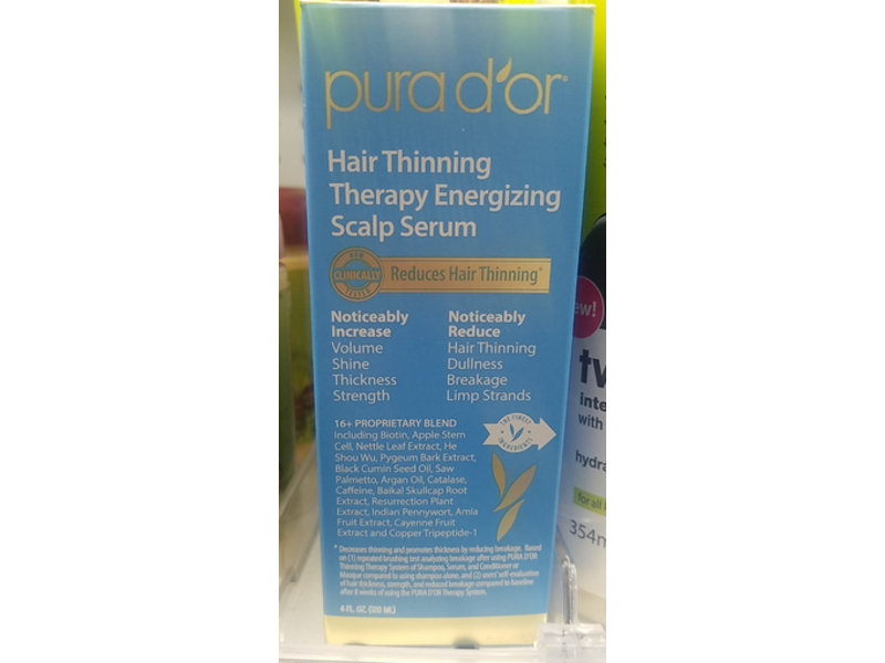Pura d'or Hair Thinning Therapy Energizing Scalp Serum, 4 fl oz/120 mL