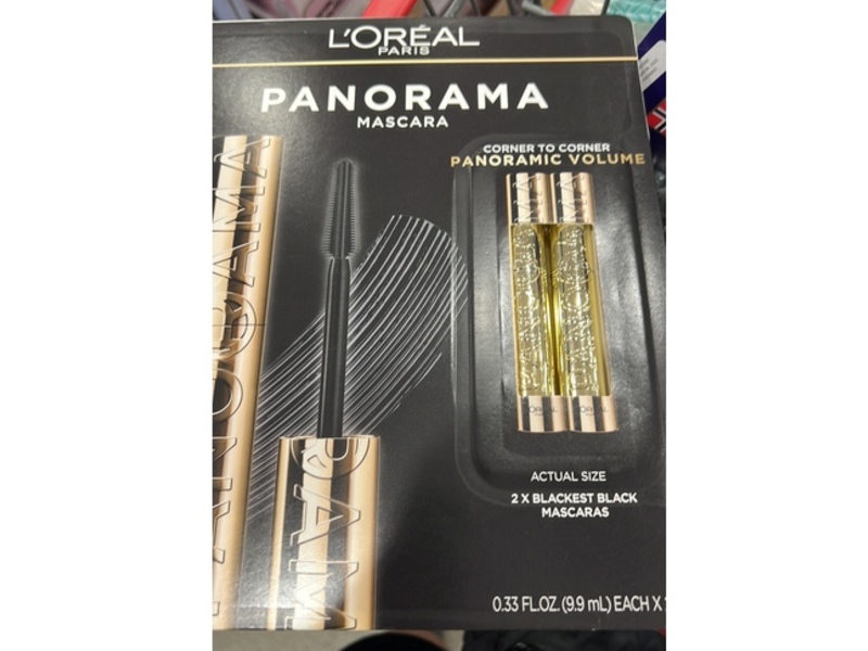 L'Oreal Paris Panorama Mascara, Blackest Black, 0.33 fl oz/99 mL, 2 Pack