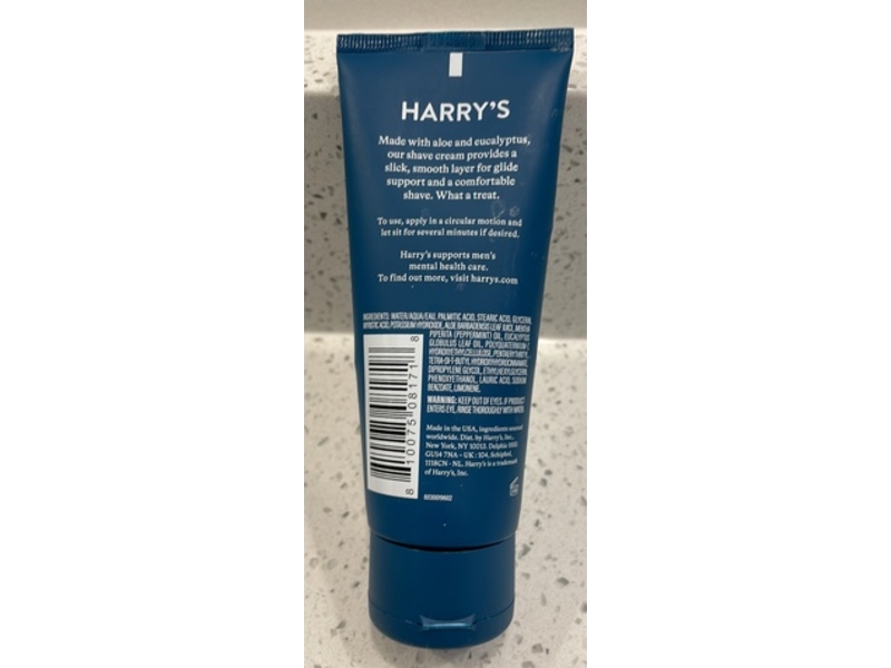 Harry's Shave Cream, Aloe & Eucalyptus, 3.4 fl oz/100 mL