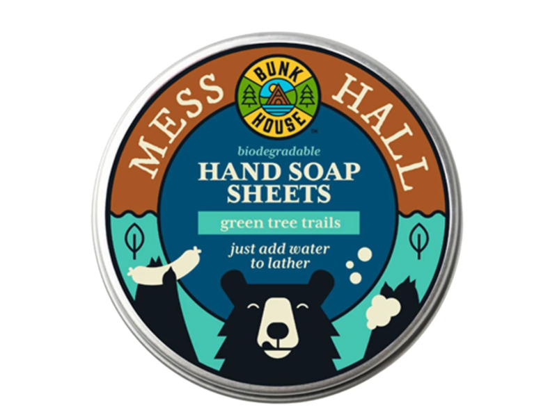 BunkHouse Mess Hall Biodegradable Hand Soap Sheets, Green Tree Trails, 150 Count