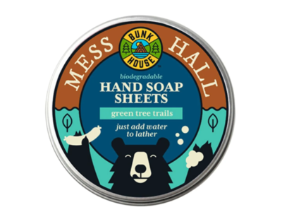 BunkHouse Mess Hall Biodegradable Hand Soap Sheets, Green Tree Trails, 150 Count