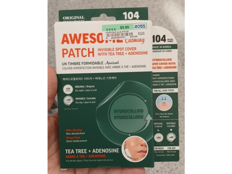 Awesome Calming Patch, Tea Tree + Adenosine, 104 Count