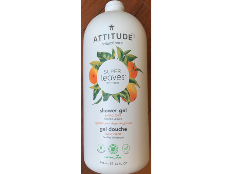 ATTITUDE Super Leaves Science Shower Gel, Orange Leaves, 32 fl oz/946 mL