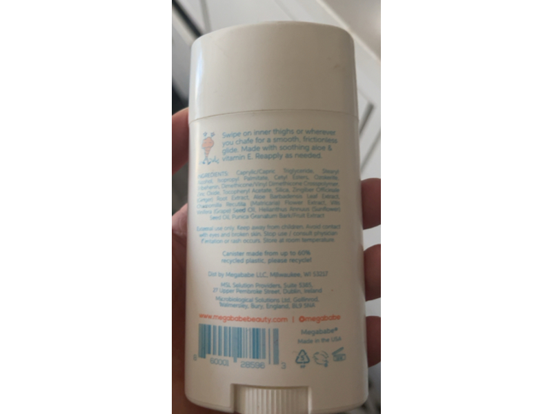 Megababe Thigh Rescue Anti-Chafe Stick, Unscented, 2.12 oz/60 g